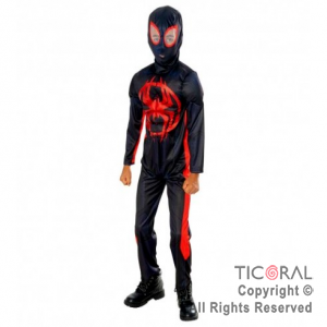 DISFRAZ ECONOMICO MILES MORALES (SPIDERMAN NEGRO) TALLE 1 X 1